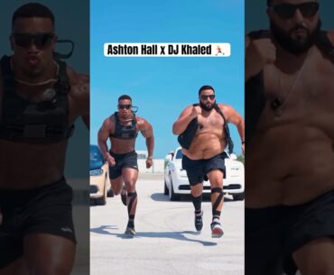 DJ Khaled & Ashton Hall training 💪
