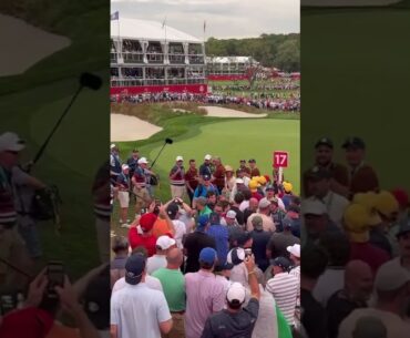 Rory McIlroy’s wife Erica getting hit with a beer at the Ryder Cup