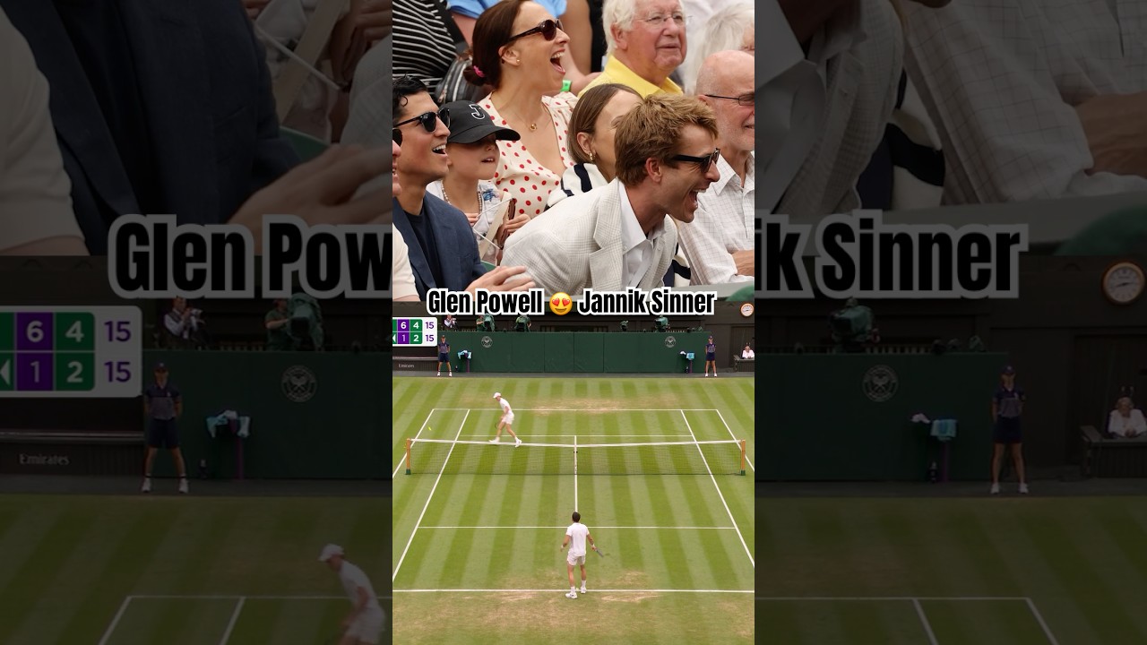 Glen Powell amazed by Jannik Sinner 🤩 #wimbledon #shorts #tennisplayer #glenpowell #janniksinner Glen Powell amazed by Jannik Sinner 🤩 #wimbledon #shorts #tennisplayer #glenpowell #janniksinner