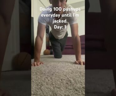 Doing 100 pushups everyday until I’m jacked: day 1 💪🏻 #shorts #shortsfeed #pushups