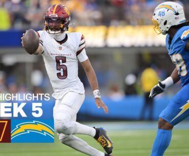 Washington Commanders vs Los Angeles Chargers Game Highlights | 2025 NFL Season Week 5