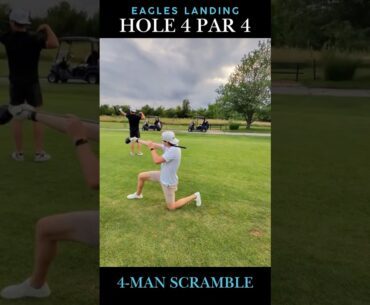 Eagles’ Landing Golf Course: POV 4-Man Scramble Hole 4 Par 4 Birdie! 🦅
