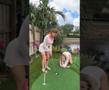 Amazing Golf Swing you need to see | Golf Girl awesome swing | Patrycia Kayy and Claire Bear