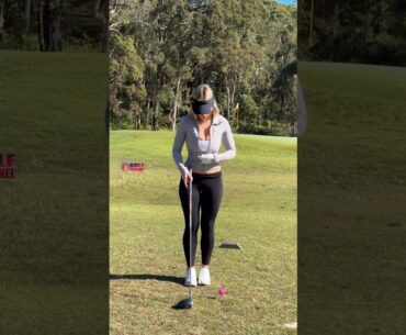 Amazing Golf Swing you need to see | Golf Girl awesome swing | Golf shorts |  Emily