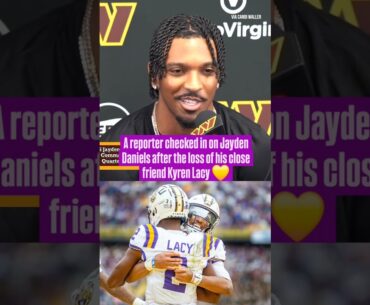 Jayden Daniels on the loss of close friend Kyren Lacy 💜 (via Candi Waller, @cwallsports)