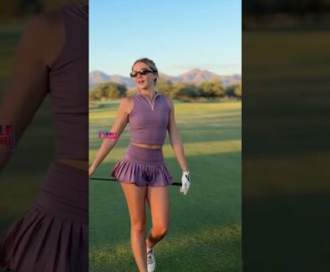 Amazing Golf Swing you need to see | Golf Girl awesome swing | Golf shorts | Abbey Jean