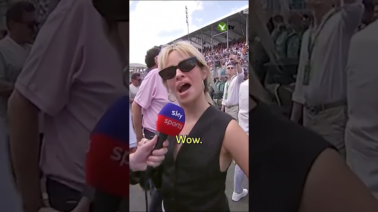 Martin Brundle bumps into Camila Cabello at Miami F1 #f1 #shorts Martin Brundle bumps into Camila Cabello at Miami F1 #f1 #shorts