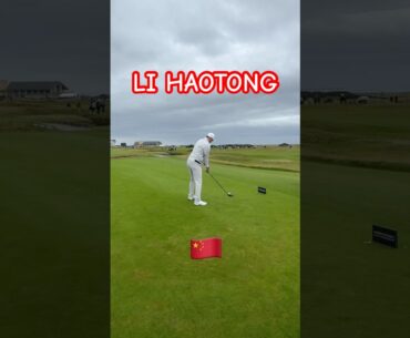 Li Haotong splitting the Carnoustie 18th #dunhill #pga #golf #fyp #china #golfswing