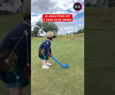 AI rating my 2 YEAR OLDS swing 🤔😂 #golf #golfswing #shorts AI rating my 2 YEAR OLDS swing 🤔😂 #golf #golfswing #shorts