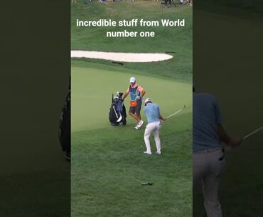 Scottie Scheffler 81 foot INSANE chip in at BMW championship #shorts #golf #pga