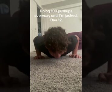 Doing 100 pushups everyday until I’m jacked: Day 12 💪🏻 #shorts #shortsfeed #pushups