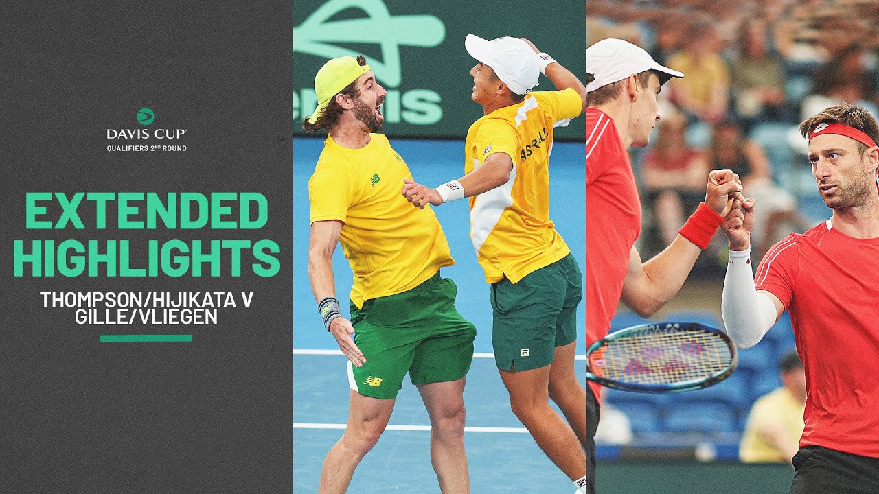 Jordan Thompson/Rinky Hijikata v Sander Gille/ Joran Vliegen Extended Highlights Aus v Bel Davis Cup Jordan Thompson/Rinky Hijikata v Sander Gille/ Joran Vliegen Extended Highlights Aus v Bel Davis Cup
