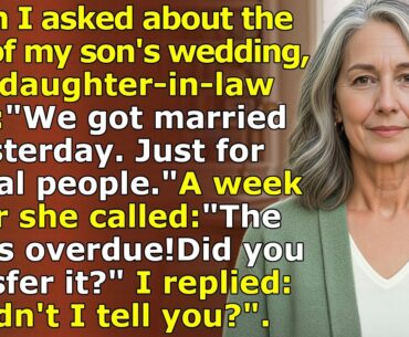 My Daughter-In-Law Replied: “We Got Married Yesterday!” When Asked About The Wedding Date. So, I … My Daughter-In-Law Replied: “We Got Married Yesterday!” When Asked About The Wedding Date. So, I ...