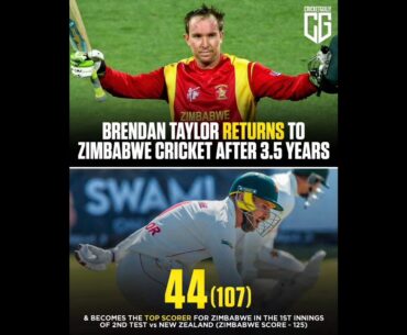 Brendon Taylor makes a gritty comeback to Zimbabwe cricket after 3.5 years! 🔥🇿🇼 less