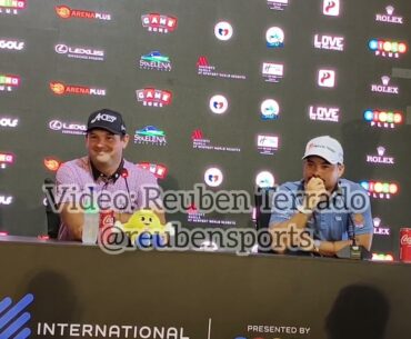 International Series Philippines press conference - Dustin Johnson, Patrick Reed, Miguel Tabuena