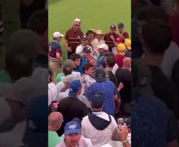 Fan THROWS beer at Rory McIlroy’s wife at Ryder Cup