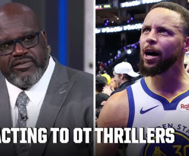 Inside the NBA reacts to Warriors & Thunder winning in overtime 🍿