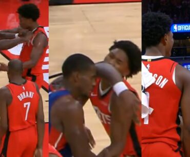 Jalen Duren shoves Amen Thompson then elbows him in face and gets ejected