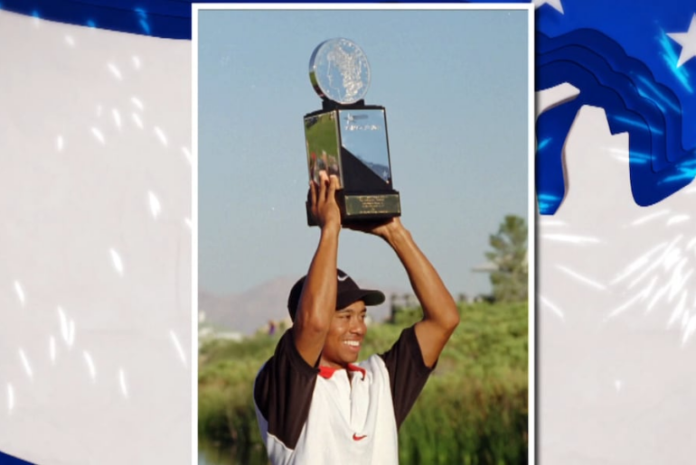 Tiger Woods gets his first PGA win in Las Vegas Tiger Woods gets his first PGA win in Las Vegas