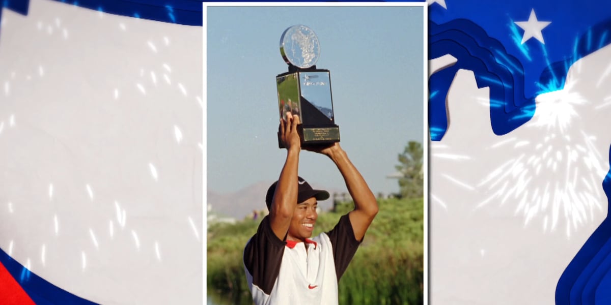 Tiger Woods gets his first PGA win in Las Vegas Tiger Woods gets his first PGA win in Las Vegas