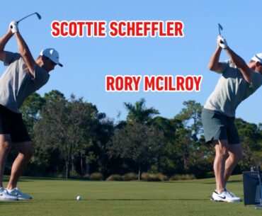 Scottie Scheffler and Rory McIlroy Side-By-Side Long Iron Swing Comparison Scottie Scheffler and Rory McIlroy Side-By-Side Long Iron Swing Comparison