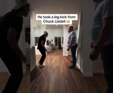 Taking a leg kick from Chuck Liddell 😲 (via kylerisaoglu/TT)