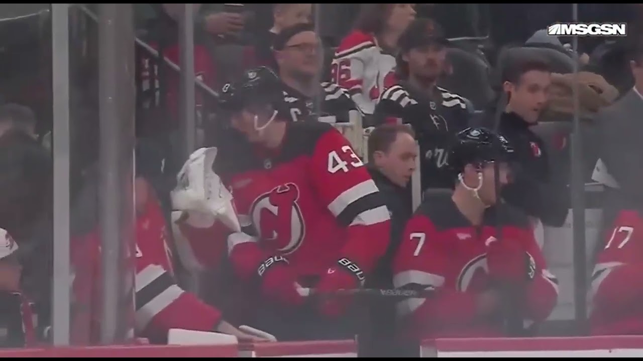 LUKE HUGHES GOES NUTS PLAYING SAN JOSE #NJDevils LUKE HUGHES GOES NUTS PLAYING SAN JOSE #NJDevils