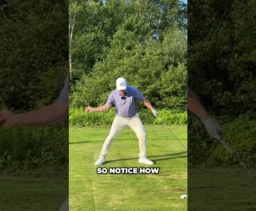 A big indicator that your width of stance is too wide on your golf swing.