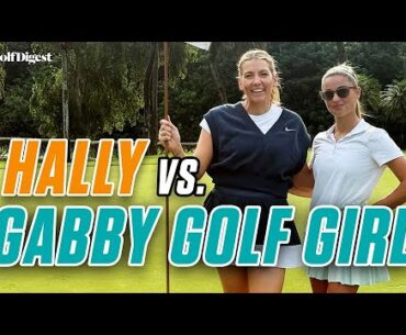 Gabby Golf Girl vs. Hally Leadbetter | On The Tee | Golf Digest Gabby Golf Girl vs. Hally Leadbetter | On The Tee | Golf Digest