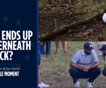 Jon Rahm & Tyrrell Hatton’s Ball Ends Up UNDERNEATH a Stick and Still Win Hole | 2025 Ryder Cup Jon Rahm & Tyrrell Hatton's Ball Ends Up UNDERNEATH a Stick and Still Win Hole | 2025 Ryder Cup