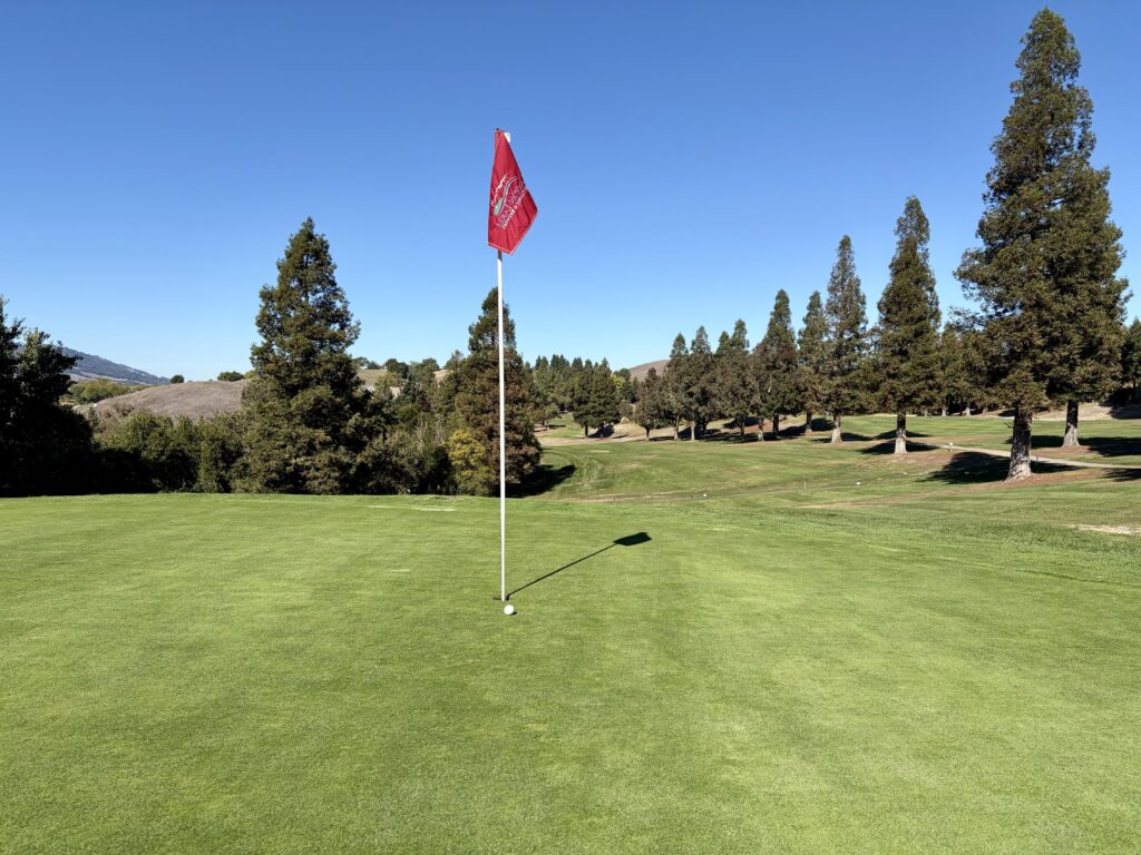This close to eagle on the par 4 9th hole today