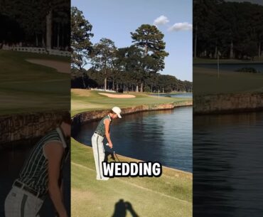 Talk about a pressure-packed golf shot 💍 Talk about a pressure-packed golf shot 💍