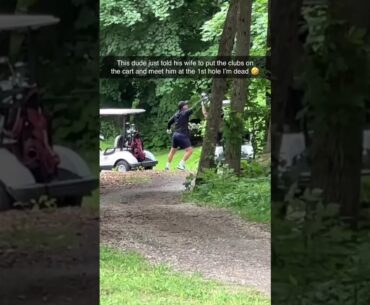 She put the golf bag on the roof of the cart… why?! 🤯 She put the golf bag on the roof of the cart… why?! 🤯