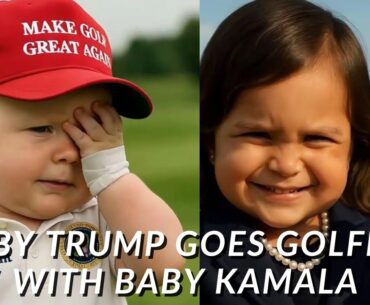 Baby Trump Takes Baby Kamala Golfing With Him… Meltdown Ensues! 😂👶⛳ Baby Trump Takes Baby Kamala Golfing With Him… Meltdown Ensues! 😂👶⛳
