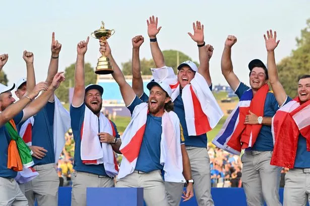 Team Europe celebrating their win at the 2023 Ryder Cup