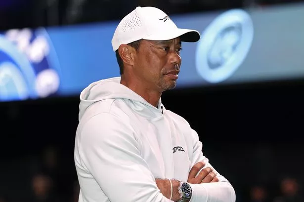 Tiger Woods reacts