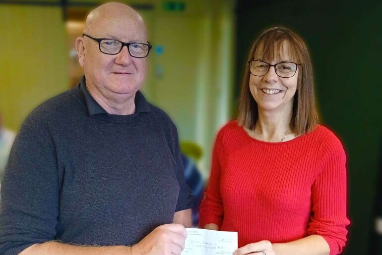 The Suffolk Golf Club captain Perry Garrod presents sizeable cheque to Shaftesbury The Suffolk Golf Club captain Perry Garrod presents sizeable cheque to Shaftesbury