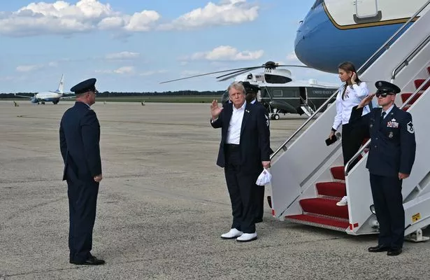 Donald and Kai Trump step off Air Force One