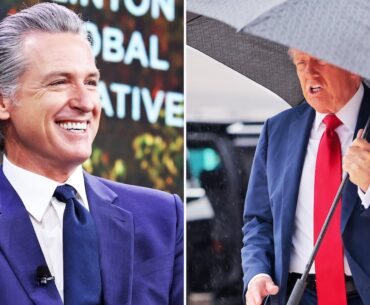 Gavin Newsom Roasts Donald Trump, 79, Over Umbrella Struggles