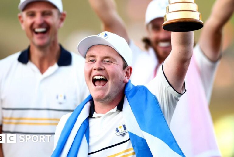 ‘I thought I’d lost Ryder Cup for Team Europe’ – MacIntyre Bob MacIntyre celebrates with the Ryder Cup