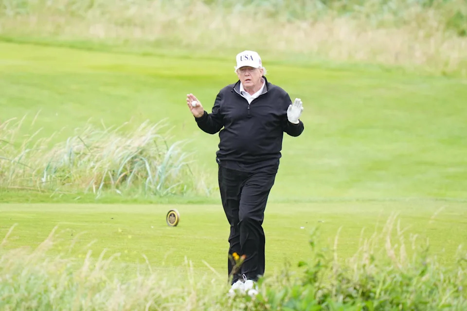 President Donald Trump has reportedly hit the links roughly one out of every four days of his second presidency. / Jane Barlow/Getty Images