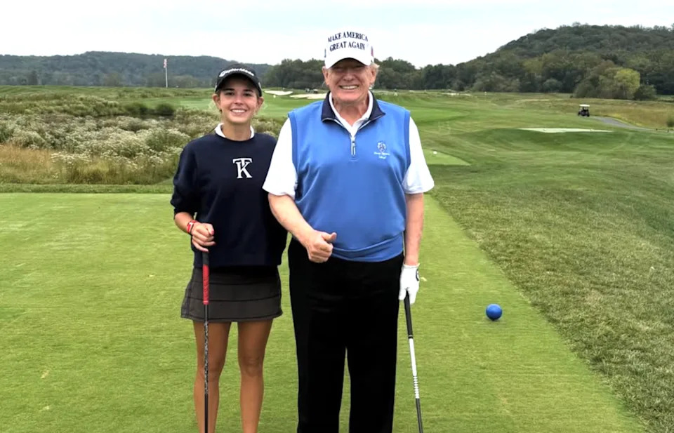 President Trump with his granddaughter.Kai Trump&sol;IG