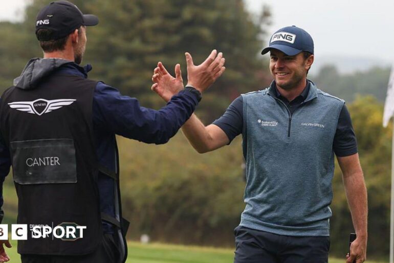 DP World Genesis Championship: Laurie Canter’s 100-foot putt not enough Laurie Canter celebrates holing a putt at the Genesis Championship in South Korea