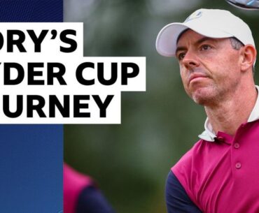 Rory McIlroy pictured practicing for the Ryder Cup