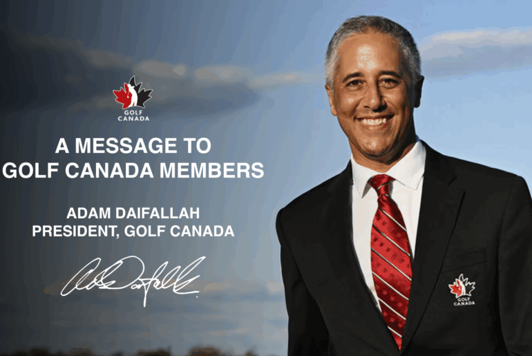 Golf Canada’s President: “Thank you for an incredible 2025 golf season!” Adam message