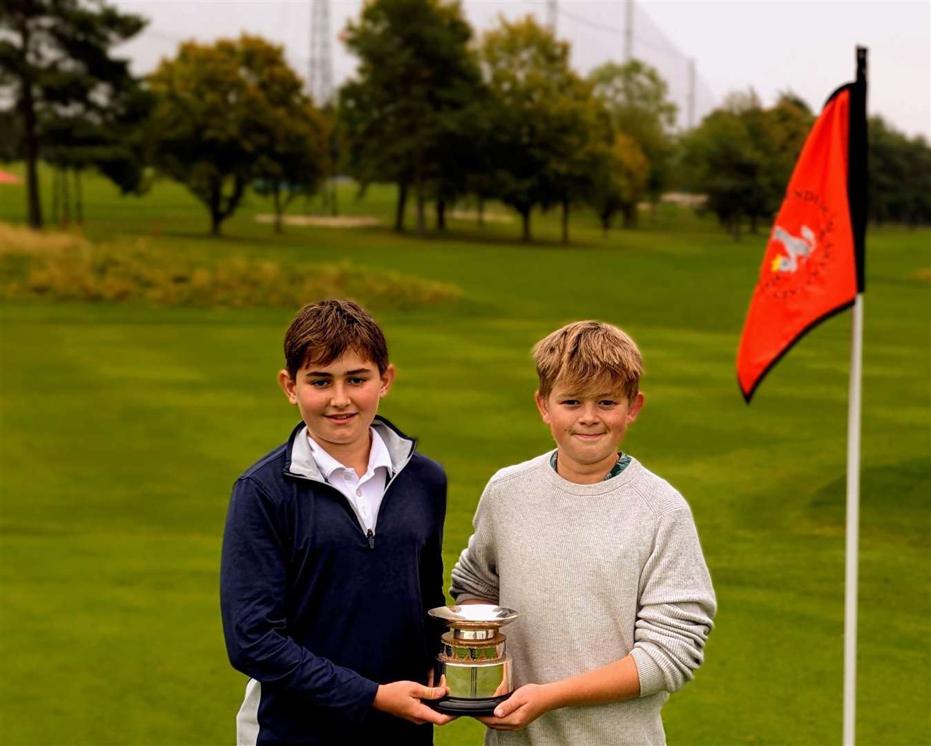 Hugh Oliver and Edward Cobbald were triumphant at Bury St Edmunds Golf Club Picture: Simon Byford
