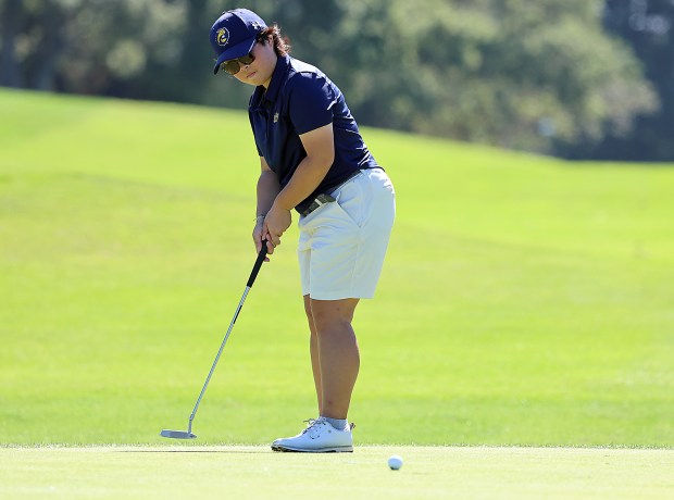 UC Santa Cruz’s Shelly Areepitak putts on the sixth green...
