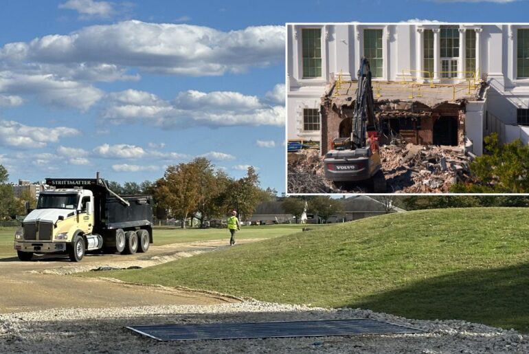 Trump Turns East Wing Debris Into Filler at Golf Course Trump Turns East Wing Debris Into Filler at Golf Course