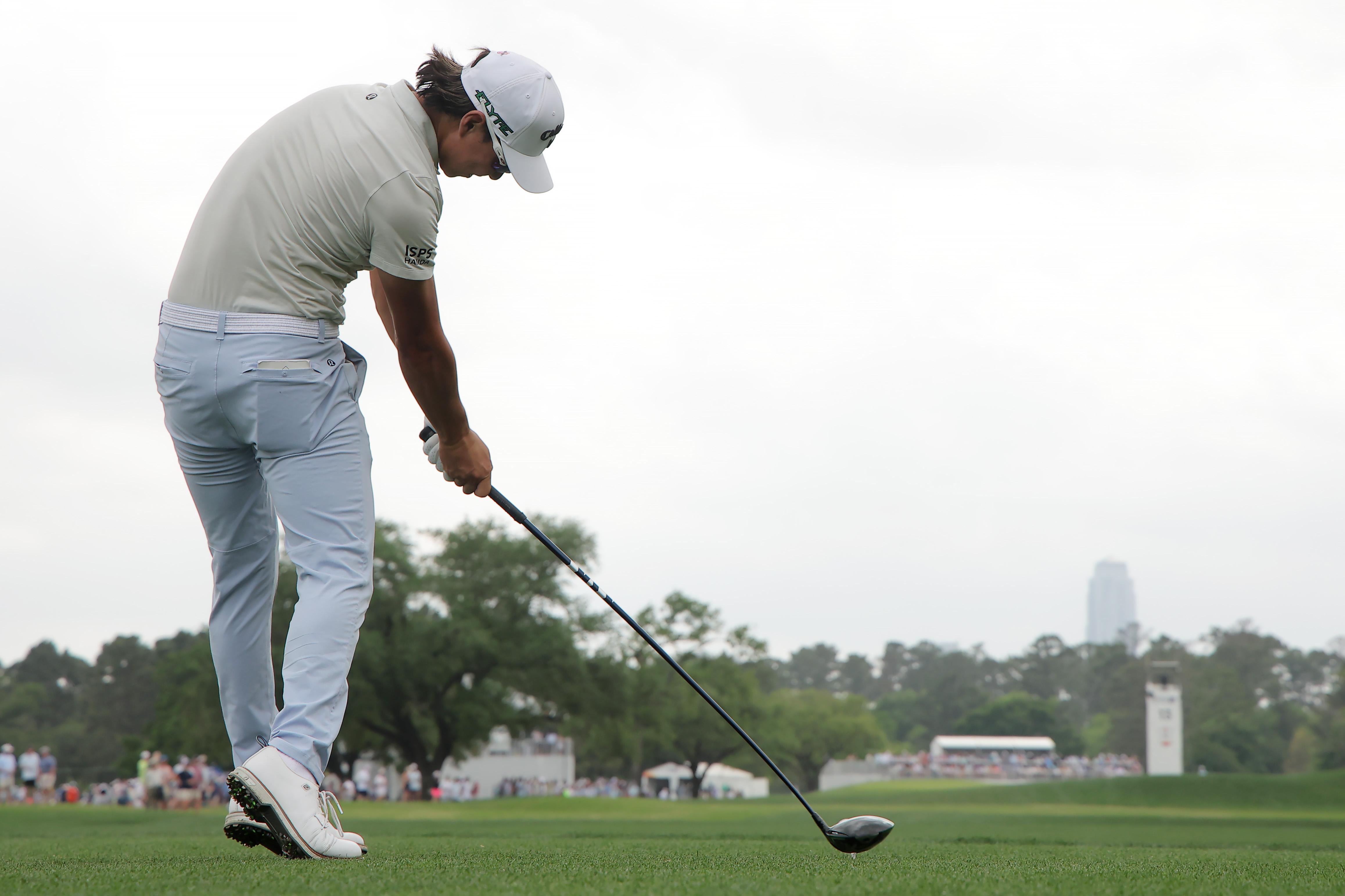 Min Woo Lee hits a driver