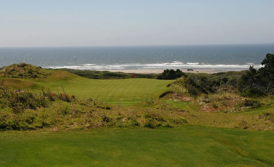 An elevated tee on No. 9 provides a great look at the Pacific Ocean and a relatively easy shot compared to some at The Preserve.